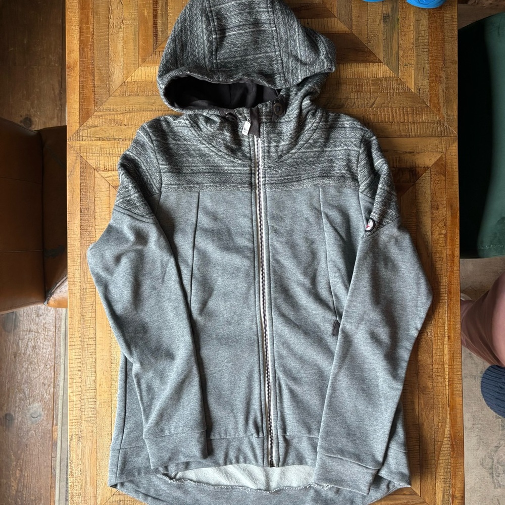 Women's Long Gray Hooded Sweatshirt